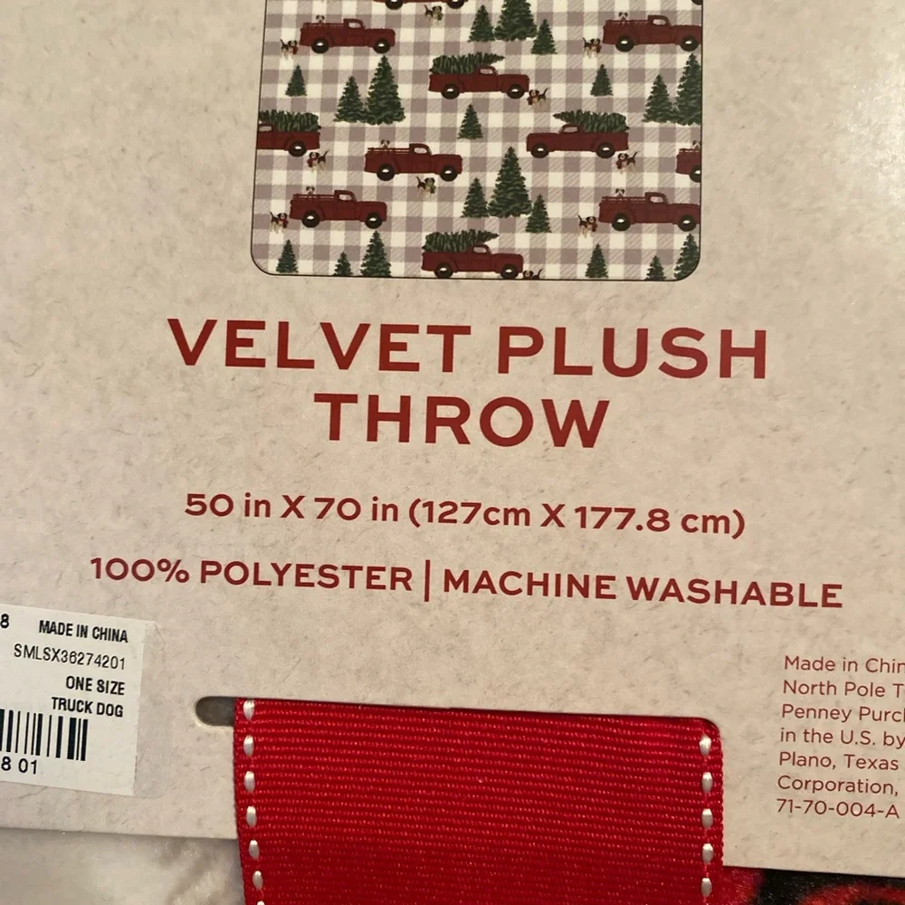 Christmas Pick Up Truck Throw NEW